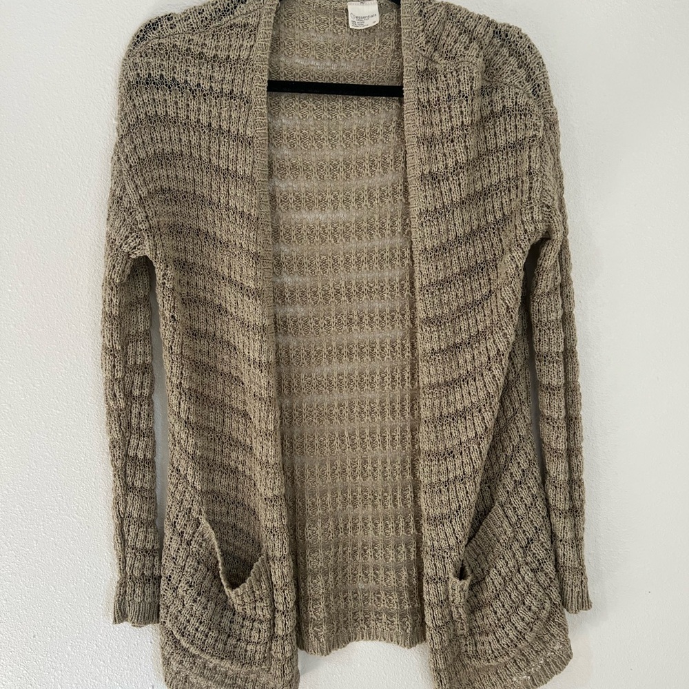 Full Tilt Textured Knit Cardigan - Tan